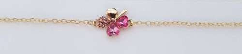 Crystal Clover 4 Leaf  heart Bracelet Jewelry