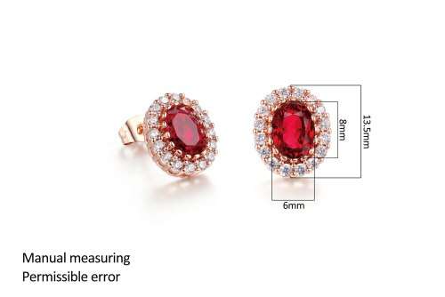 Villa Rose Rose gold Ruby Red Austrian Crystal jewelry set 3pcs ring + necklace earrings for woman