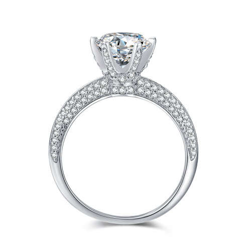 1.00cts Six-Prong Vintage Moissanite D/VVS1 Engagement Ring in Sterling Silver**Certified**