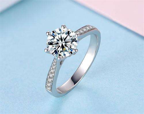 1.00cts Six-Prong Vintage Moissanite D/VVS1 Engagement Ring in Sterling Silver**Certified**