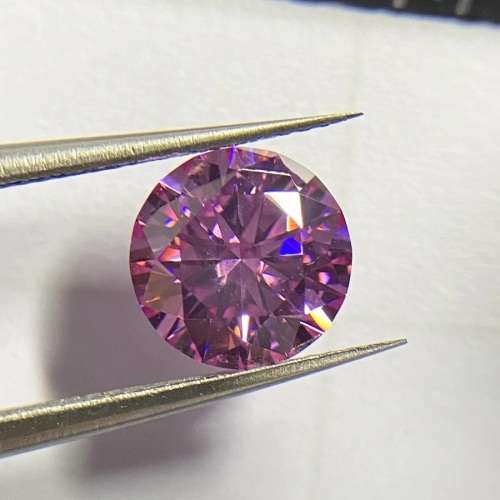 Certified Moissanite 2ct Rare Pink Moissanite Loose 8mm Stone  Color VVS1 Excellent Cut
