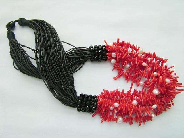 Coral & pearl necklace