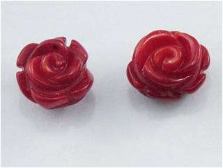Coral rose studs