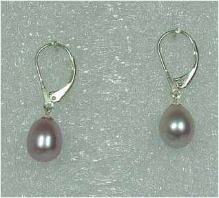 Grey freshwater pearl earrings