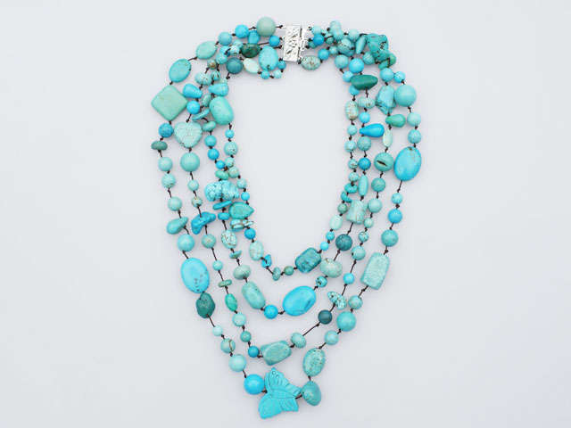 Four strand elegant turquoise necklace