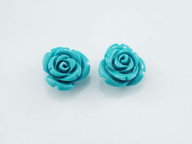 Turquoise rose studs