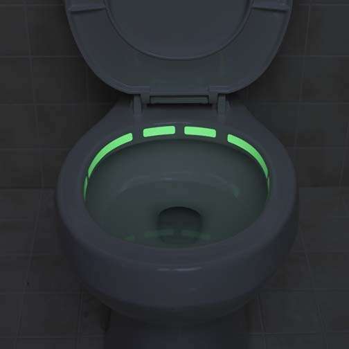 Glow in the dark toilet strips