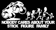 Stick figure Monster truck running over stick figure family