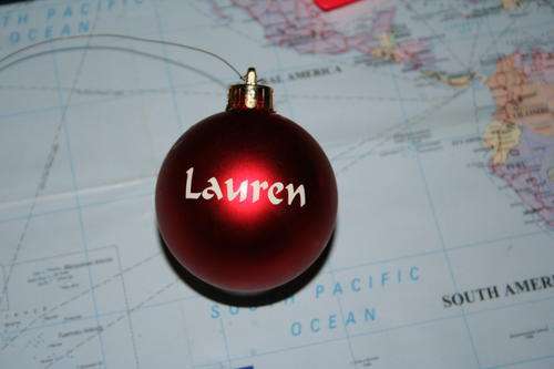 Do It Yourself personalization for your Christmas baubles. Whole name applies in 3 easy steps.