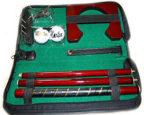 Free personalization on the 2 balls.  Personalized golf putting set.