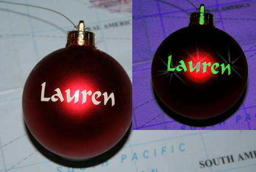 D.I.Y. GLOW IN THE DARK names on *anything*. Keeps glowing on and on and on