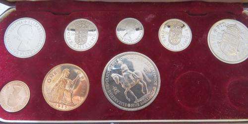 INCOMPLETE 1953 BRITISH PROOF SET MISSING TWO COINS