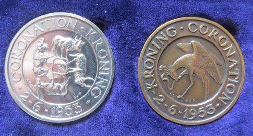 CORONATION 2-6-1953 SILVER AND BRONZE IN SAM BOX