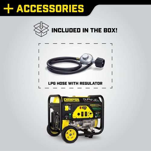 Champion 5500-Watt Dual Fuel Portable Generator with Wheel Kit
