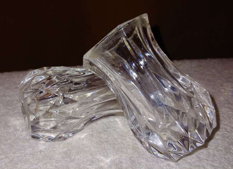 STUART CRYSTAL BOWL, SUGAR BOWL, CANDLEHOLDERS