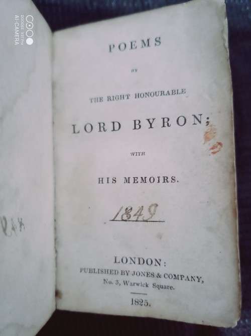 Historical Pre Owned Poems by The Right Honourable Lord Byron