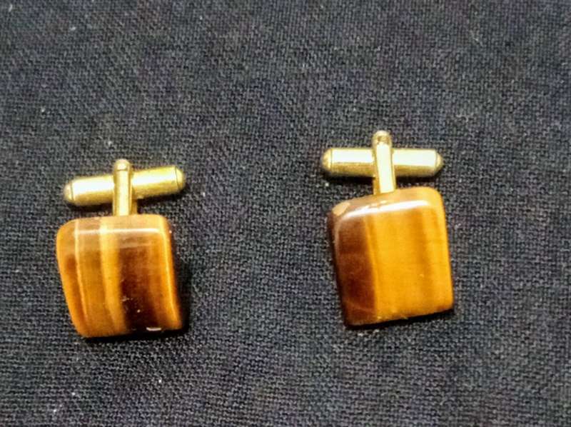 Beautiful Vintage Tigers Eye Stone Cufflinks