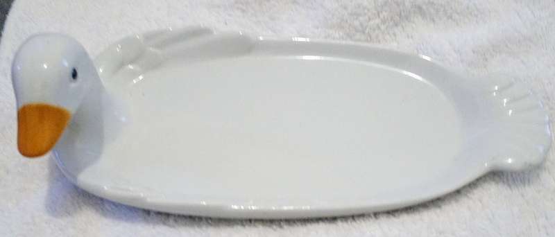 Vintage French Duck Shaped ceramic Foie Gras Serving Dish / French kitchen