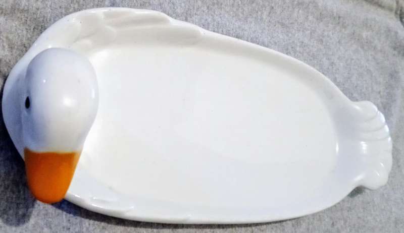 Vintage French Duck Shaped ceramic Foie Gras Serving Dish / French kitchen