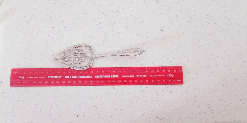 Rare Silver Cake server Old Dutch depiction