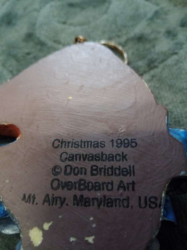 Highly Collectable Rare Canvasback 1995 Christmas Tree Ornament