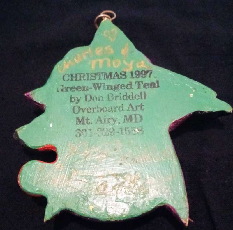 Vintage Collectable Green-Winged Teal 1997 Christmas  9.5 cm x 8.5 cmTree Ornament