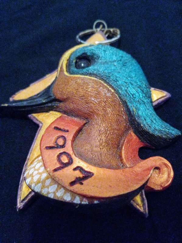 Vintage Collectable Green-Winged Teal 1997 Christmas  9.5 cm x 8.5 cmTree Ornament