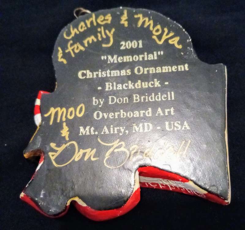 Vintage Collectable American Black Duck 2001 Christmas Tree Ornmament 8.5 cm x 8 cm