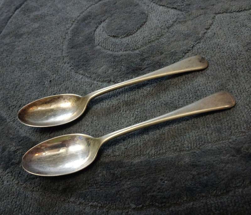 Collectable Vintage Plated Silver 2 Spoons Marked E P N S 1  1/2 DOS  A1