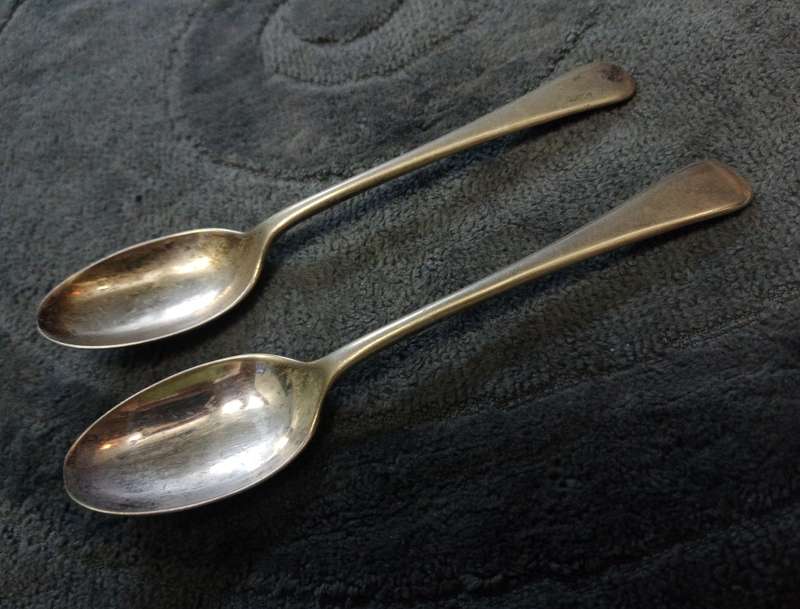 Collectable Vintage Plated Silver 2 Spoons Marked E P N S 1  1/2 DOS  A1