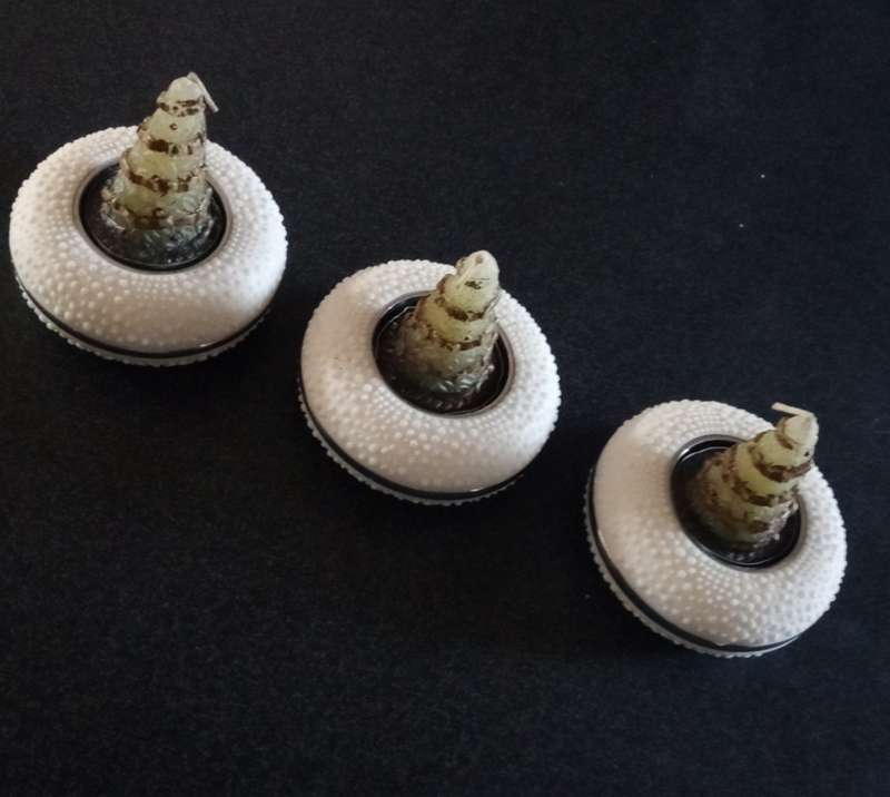 Beautiful 3 Pce Centre Piece Wheel Shaped Candle Holders with Candle