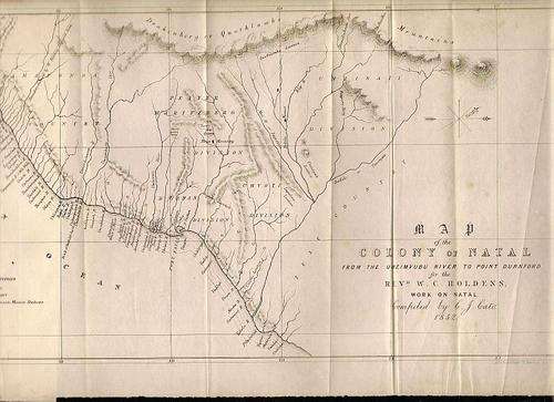 Circa 1855 COLONY OF NATAL MAP - Genuine