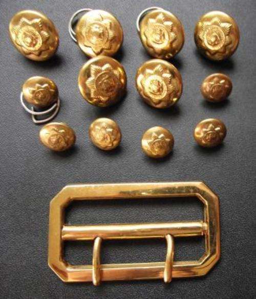 South African Police SAP BRASS BUCKLE & BUTTONS LOT