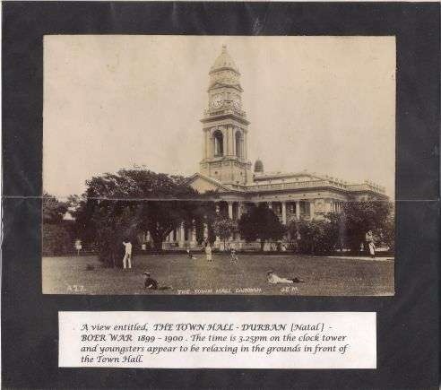 1899-1900 BOER WAR PERIOD THE TOWN HALL OF DURBAN ORIGINAL PHOTO