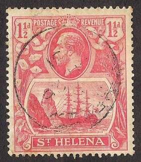 1923 ST HELENA 1 1/2d ROSE RED SG 99a BROKEN MAINMAST CV +/- R 2500 - Used