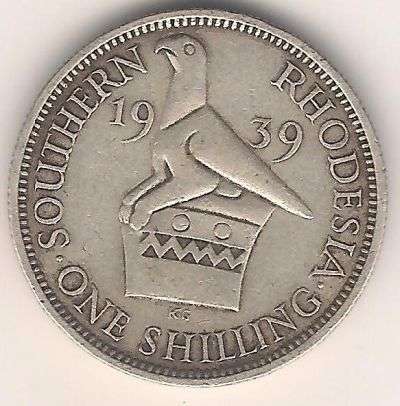 1939 SOUTHERN RHODESIA ONE SHILLING COIN