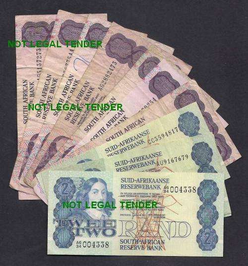 SOUTH AFRICA G De KOCK R 2 x 4 & R 5 x 7 BANKNOTES