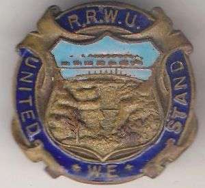 RHODESIA RAILWAYS WORKERS UNION R.R.W.U  ENAMEL LAPEL