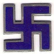 1910 BIRMINGHAM HALLMARKED BLUE ENAMEL SWASTIKA FOR "GOOD LUCK"  - NOT NAZI