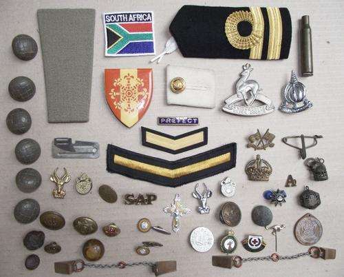 MIXED LOT OF BADGES , INSIGNIA, BUTTONS Etc