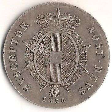 1856 ITALIAN STATE TUSCANY LEOPOLD II 1 PAOLO SILVER COIN