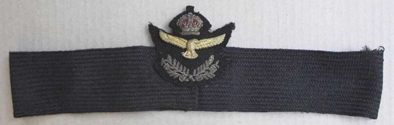 1930's-40's SOUTH AFRICAN AIRFORCE SAAF OFFICERS CAP BAN With BADGE Colin Owen # C95