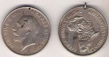 WW I WAR MEDAL FOR AIR MECHANIC IN SAAC SOUTH AFRICAN AVIATION CORPS & WW II AFRICA MEDALS