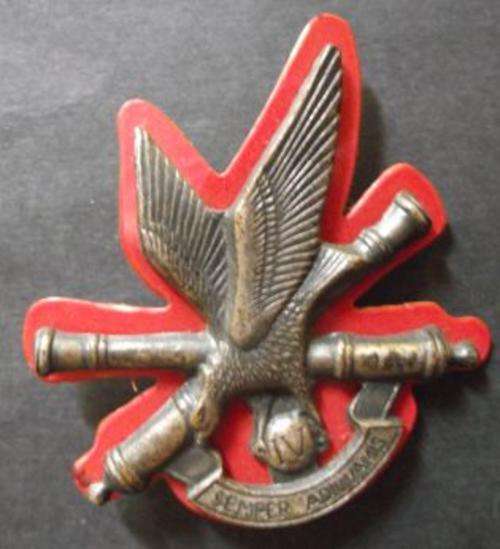SADF 4th ARTILLERY REGIMEMT METAL BADGE WITH ORIGINAL BACKING