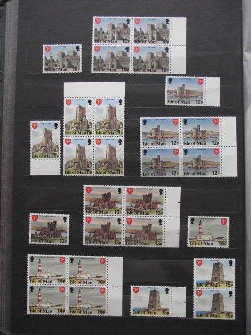 GREAT BRITAIN ISLE OF MAN MINT NEVER HINGED LOT 9 PAGES