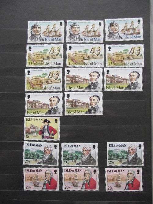 GREAT BRITAIN ISLE OF MAN MINT NEVER HINGED LOT 9 PAGES