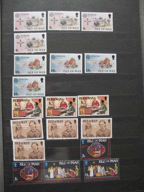 GREAT BRITAIN ISLE OF MAN MINT NEVER HINGED LOT 9 PAGES