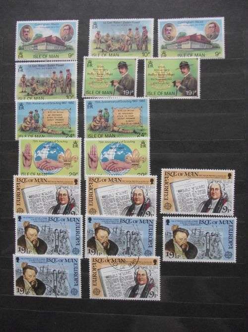 GREAT BRITAIN ISLE OF MAN MINT NEVER HINGED LOT 9 PAGES