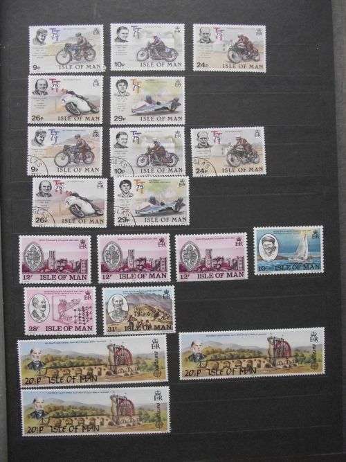 GREAT BRITAIN ISLE OF MAN MINT NEVER HINGED LOT 9 PAGES