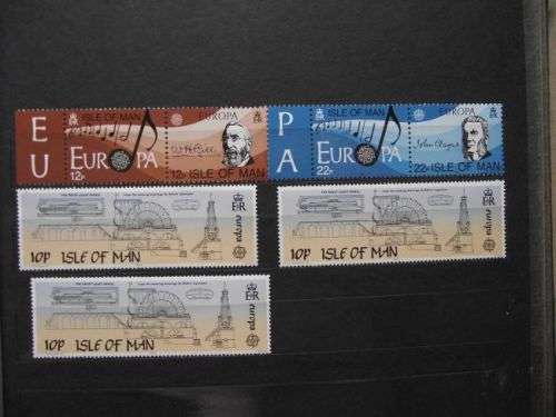 GREAT BRITAIN ISLE OF MAN MINT NEVER HINGED LOT 9 PAGES